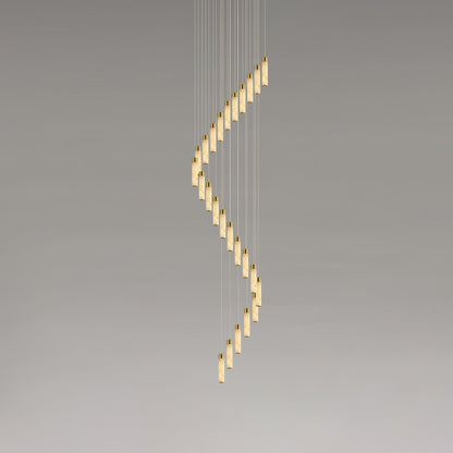 Celestial Alabaster Cascade Chandelier 24 Heads Round canopy ? 31.5″ x H 98.4″ / Dia 80cm x H 250cm / Brass & White