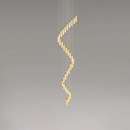 Celestial Alabaster Cascade Chandelier 32 Heads Round canopy ? 39.4″ x H 118.1″ / Dia 100cm x H 300cm / Brass & White