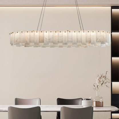 Celestial Alabaster Round Chandelier Chandelier