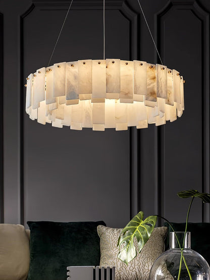 Celestial Alabaster Round Chandelier Chandelier