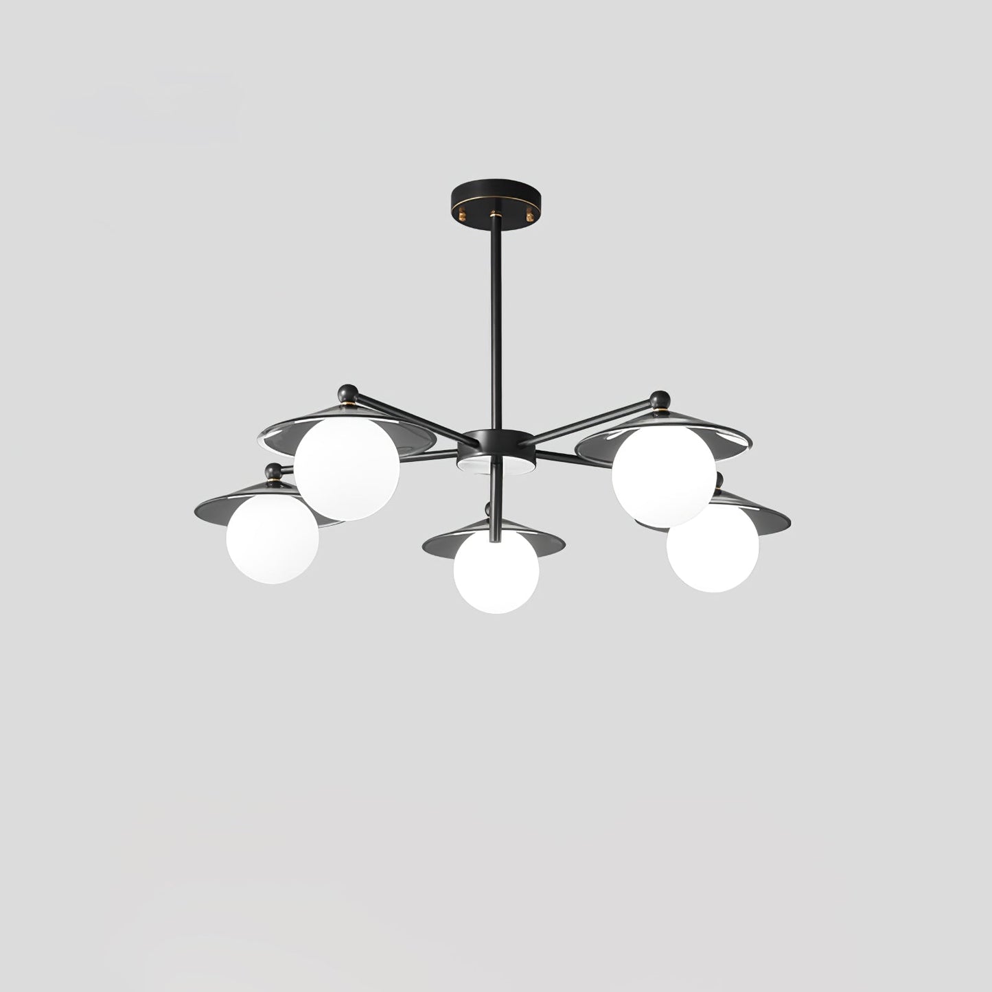 Celestial Saucer Chandelier 5 heads ? 31.5″ x H 19.7″ / Dia 80cm x H 50cm / Black & White Chandelier