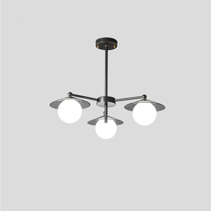 Celestial Saucer Chandelier 3 heads ? 23.6″ x H 19.7″ / Dia 60cm x H 50cm / Black & White Chandelier