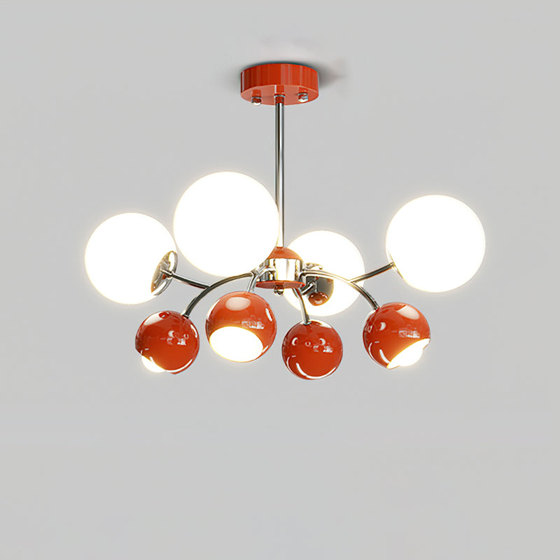 Celestial Spheres Chandelier 4 + 4Heads Dia 21.7″ x H 19.7″ / Dia 55cm x H 50cm / Red Chandelier