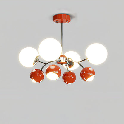 Celestial Spheres Chandelier 4 + 4Heads Dia 21.7″ x H 19.7″ / Dia 55cm x H 50cm / Red Chandelier