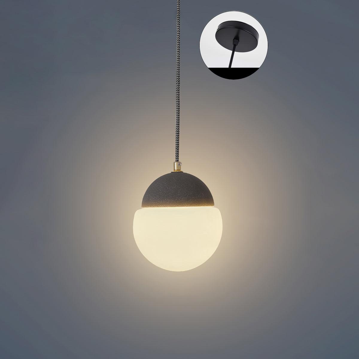 Cement Eclipse Pendant Lamp Dia 5.5″ x H 6.1″ / Dia 14cm x H 15.5cm / Sand black Pendant light