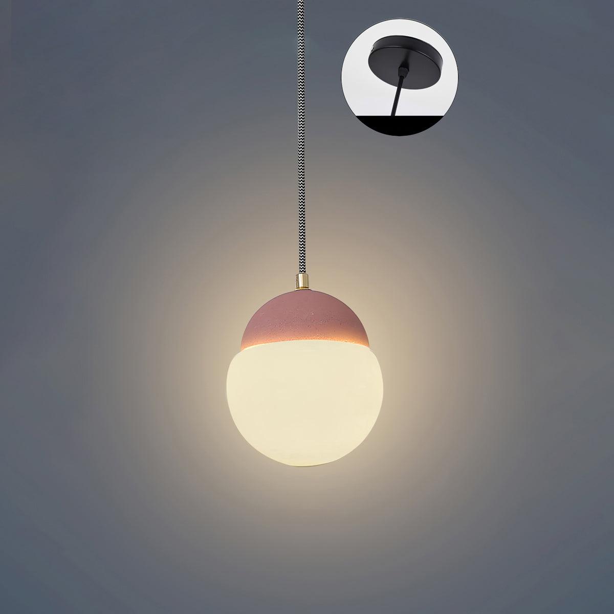 Cement Eclipse Pendant Lamp Dia 5.5″ x H 6.1″ / Dia 14cm x H 15.5cm / Sand pink Pendant light