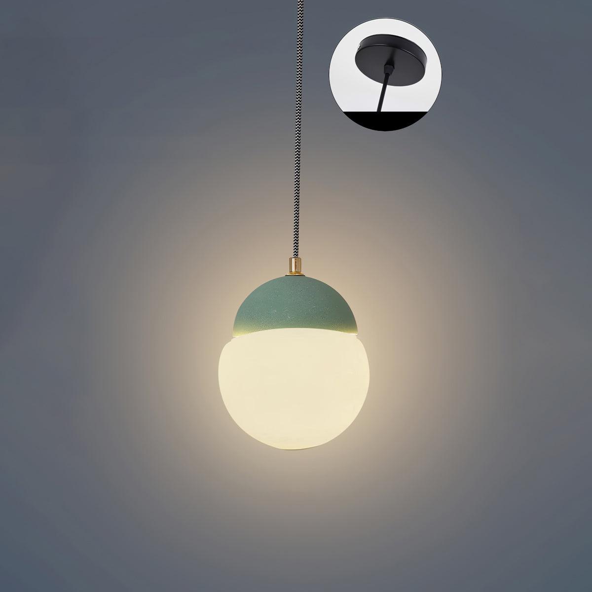 Cement Eclipse Pendant Lamp Dia 5.5″ x H 6.1″ / Dia 14cm x H 15.5cm / Sand green Pendant light