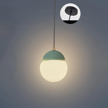 Cement Eclipse Pendant Lamp Dia 5.5″ x H 6.1″ / Dia 14cm x H 15.5cm / Sand green Pendant light