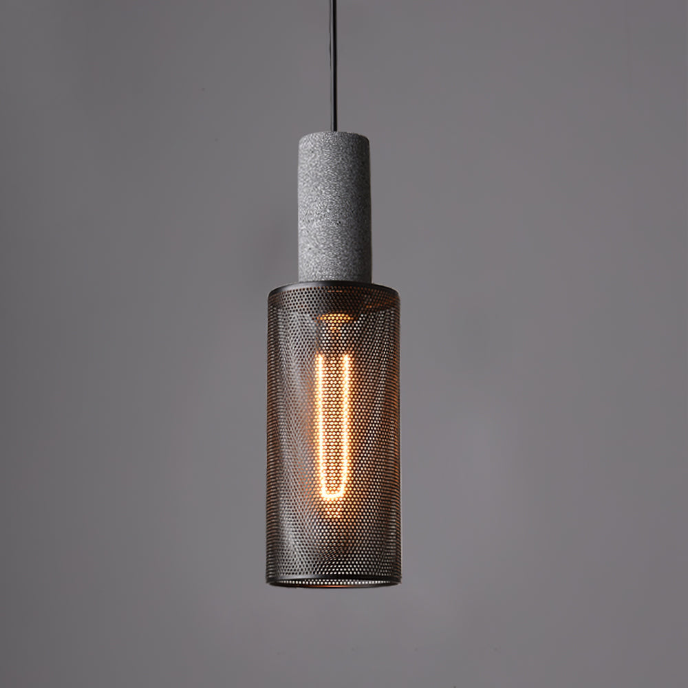 Cement Mesh Pendant Light Model B Dia 3.9″ x H 13.4″ pendant Lamp