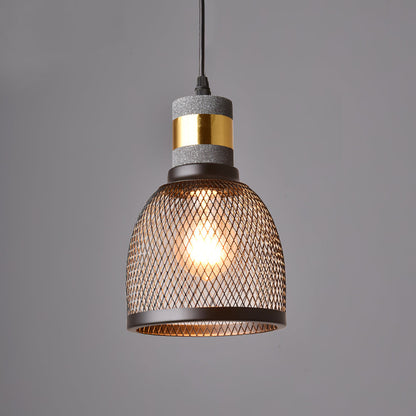 Cement Mesh Pendant Light Model D Dia 5.9″ x H 9.8″ pendant Lamp