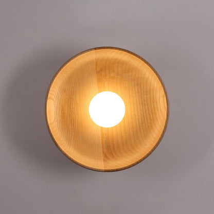Centric Wall Lamp Dia 11″ x H 11″ / Dia 28cm x H 28cm / Wood color Wall lamp