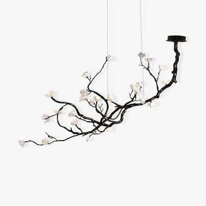 Ceramic Flower Chandelier L 72.8″ x W 35.4″ x H 49.2″ / L 185cm x W 90cm x H 125cm / Brass stained black Chandelier