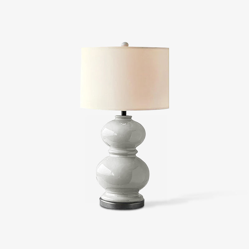 Ceramic Gourd Table Lamp Dia 14.9″ x H 26.7″ / Dia 38cm x H 68cm / Grey / US plug Table lamp