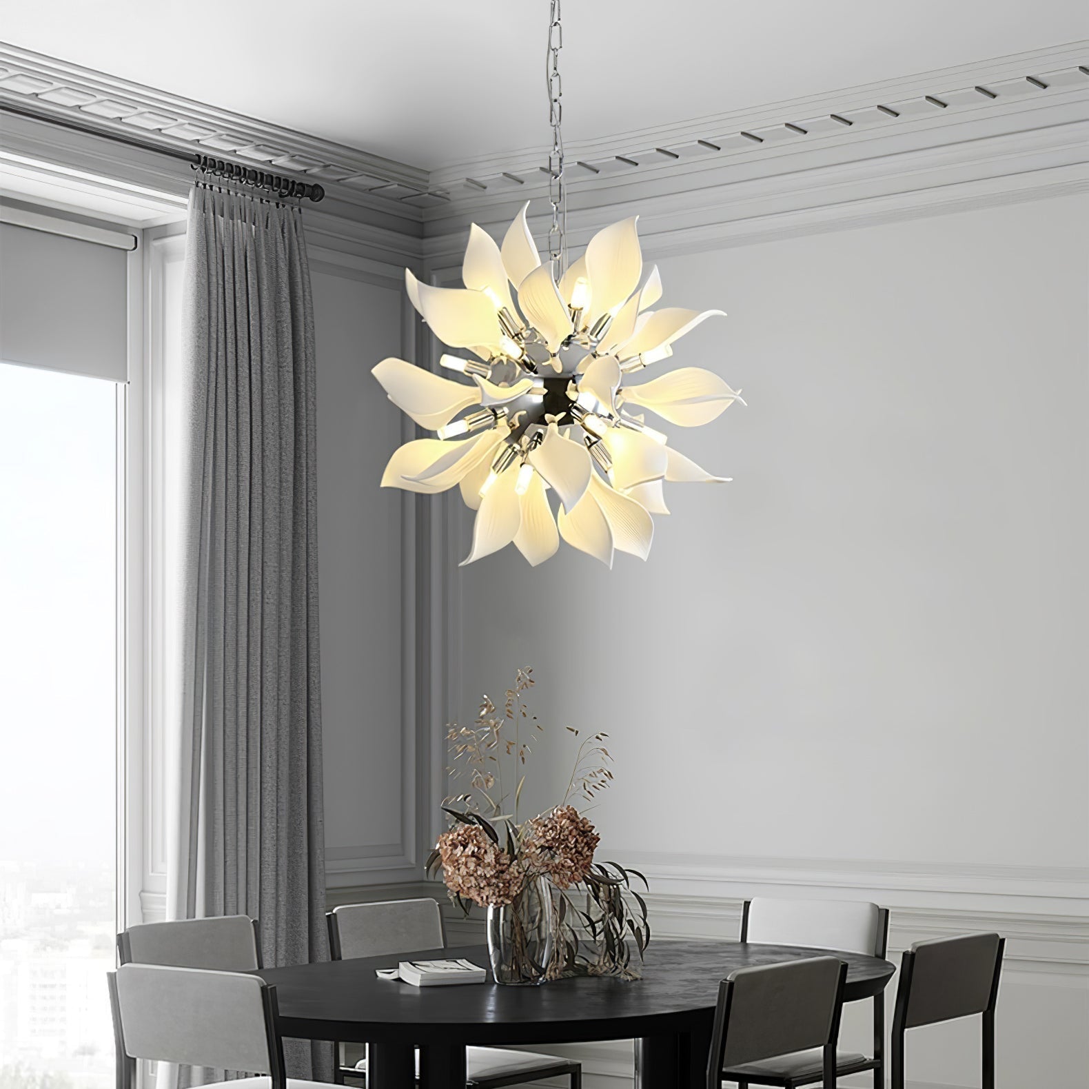 Ceramic Petals Blooming Chandelier Chandelier
