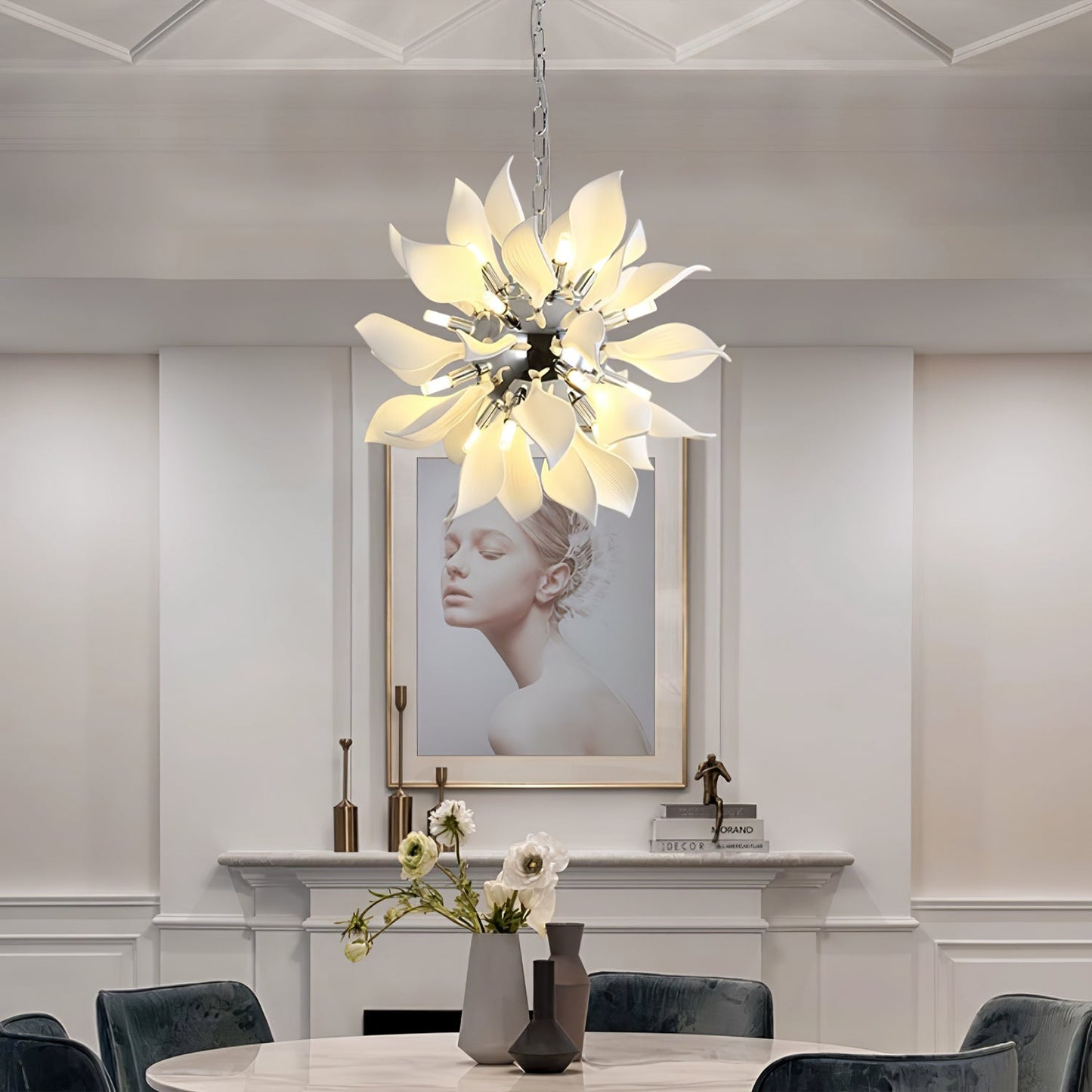 Ceramic Petals Blooming Chandelier Chandelier
