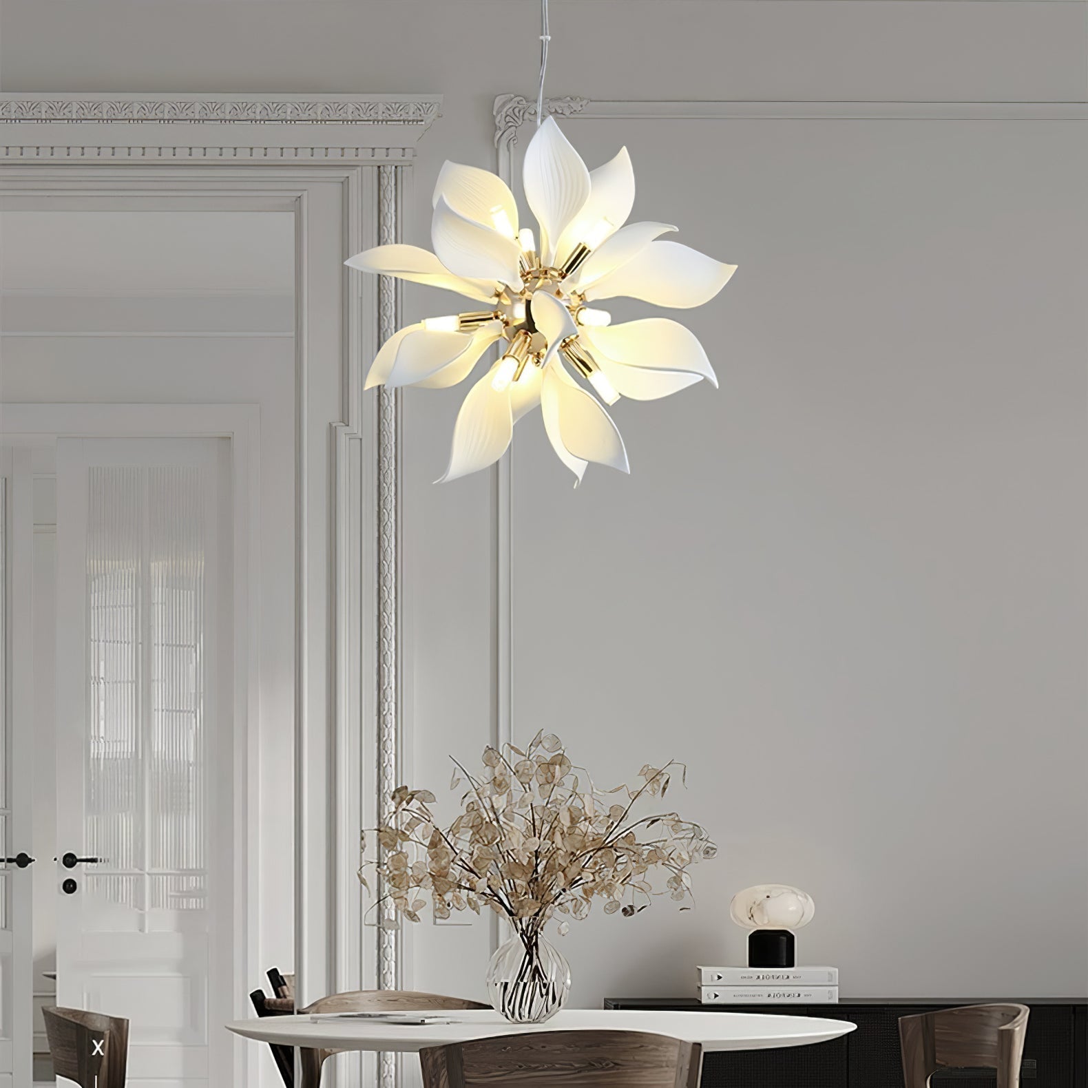 Ceramic Petals Blooming Chandelier Chandelier