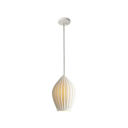 Ceramic Ribbed Pendant light 1 head ? 5.1″ x H 8.3″ / Dia 13cm x H 21cm / White Pendant light