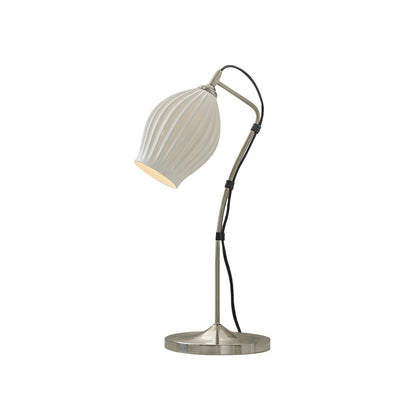 Ceramic Ribbed Table Lamp Dia 10.2″ x H 22″ / Dia 26m x H 56cm / Sand nickel / US plug Table lamp