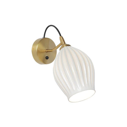 Ceramic Ribbed Wall light Dia 5.3″ x H 11.8″ / Dia 13.5cm x H 30cm / Copper Wall lamp