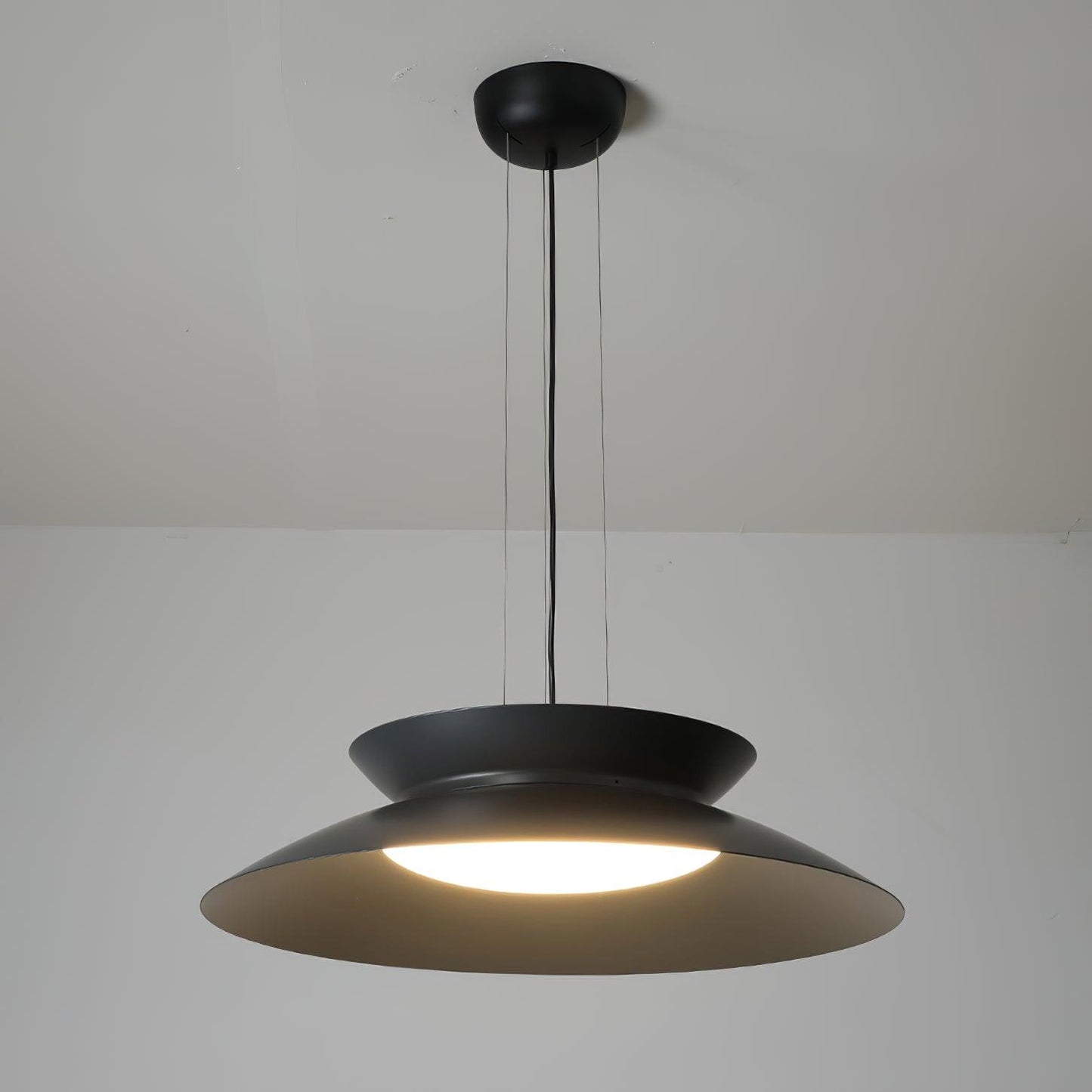 Cetra Pendant Light Dia 19.7″ x H 5.1″ / Dia 50cm x H 13cm / Dark gray / Warm Light Pendant light