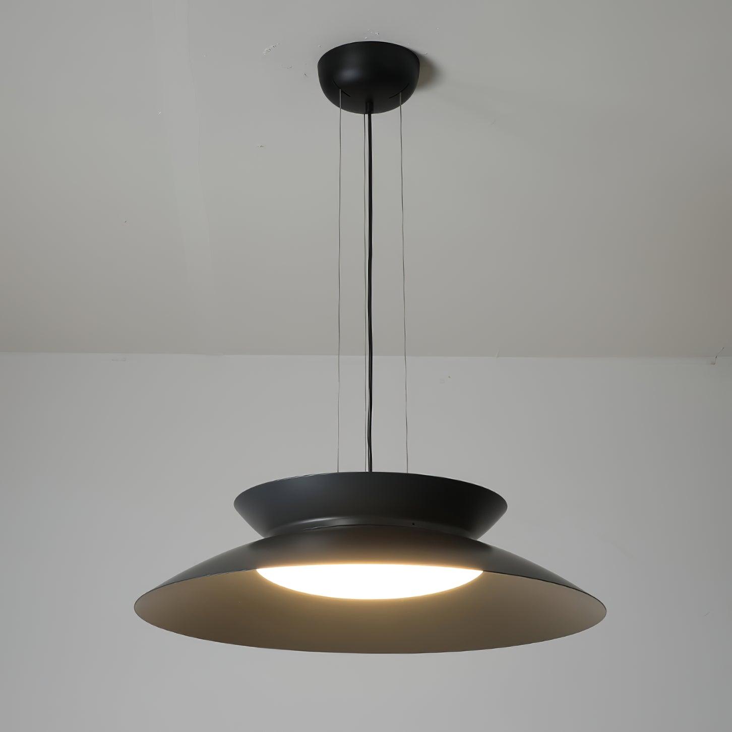Cetra Pendant Light Dia 19.7″ x H 5.1″ / Dia 50cm x H 13cm / Dark gray / Warm Light Pendant light