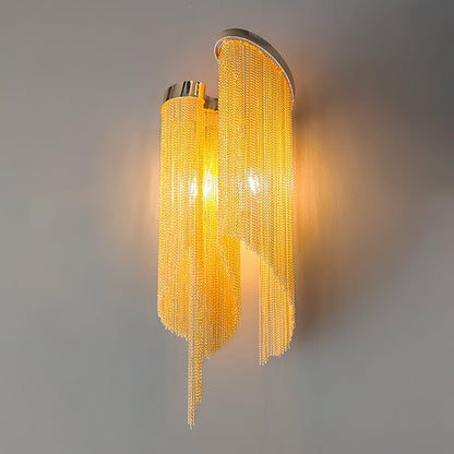 Chain Tassel Wall Lamp Dia 9.1″ x H 23.6″ / Dia 23cm x H 60cm / Gold Wall lamp