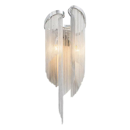 Chain Tassel Wall Lamp Dia 9.1″ x H 23.6″ / Dia 23cm x H 60cm / Silver Wall lamp