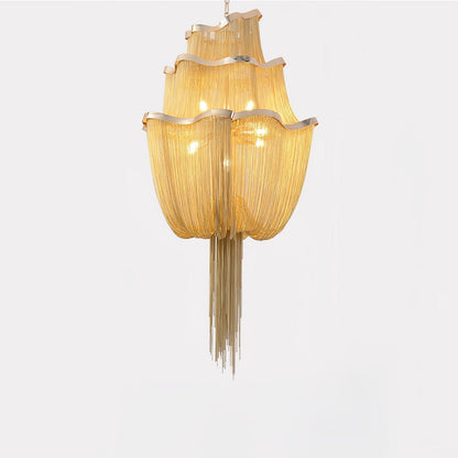 Chains Shimmering Chandelier Three layers Dia 25.6″ x H 47.2″ / Dia 65cm x H 120cm / Gold Chandelier
