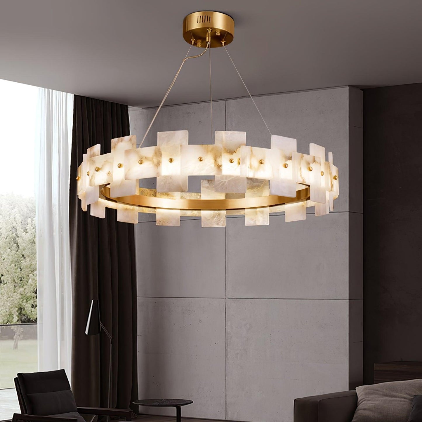 Alabaster Halo Chandelier Chandelier