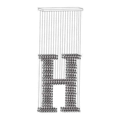 Charcoal Chandeliers G to L Long canopy H: L 39.4″ x W 13.8″ x H 98.4″ / L100cm x W 35cm x H 250cm / Black / Warm Light