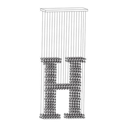Charcoal Chandeliers H L 39.4″ x W 13.8″ x H 98.4″ / L100cm x W 35cm x H 250cm / Black / Warm Light Chandelier