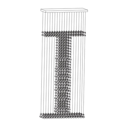 Charcoal Chandeliers G to L Long canopy I: L 19.7″ x W 13.8″ x H 98.4″ / L50cm x W 35cm x H 250cm / Black / Warm Light