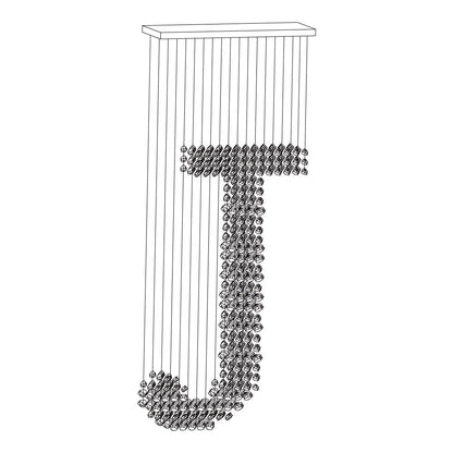 Charcoal Chandeliers G to L Long canopy J: L 39.4″ x W 13.8″ x H 98.4″ / L100cm x W 35cm x H 250cm / Black / Warm Light