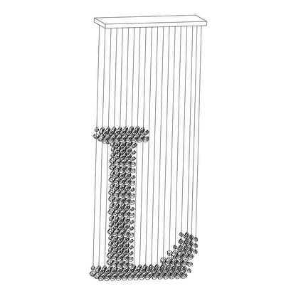 Charcoal Chandeliers G to L Long canopy L: L 39.4″ x W 13.8″ x H 98.4″ / L100cm x W 35cm x H 250cm / Black / Warm Light
