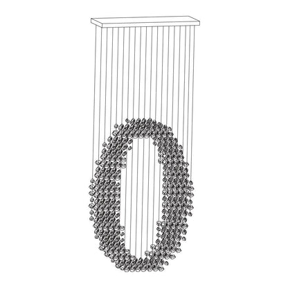 Charcoal Chandeliers O L 39.4″ x W 13.8″ x H 98.4″ / L100cm x W 35cm x H 250cm / Black / Warm Light Chandelier