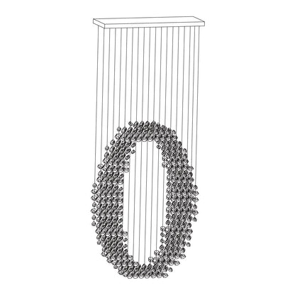 Charcoal Chandeliers M to R Long canopy O: L 39.4″ x W 13.8″ x H 98.4″ / L100cm x W 35cm x H 250cm / Black / Warm Light