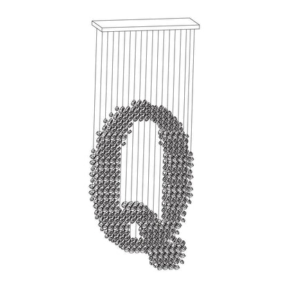 Charcoal Chandeliers Q L 39.4″ x W 13.8″ x H 98.4″ / L100cm x W 35cm x H 250cm / Black / Warm Light Chandelier