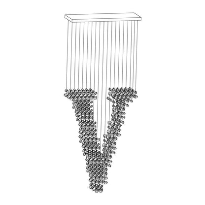 Charcoal Chandeliers V L 39.4″ x W 13.8″ x H 98.4″ / L100cm x W 35cm x H 250cm / Black / Warm Light Chandelier