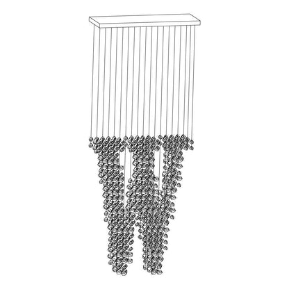 Charcoal Chandeliers W L 39.4″ x W 13.8″ x H 98.4″ / L100cm x W 35cm x H 250cm / Black / Warm Light Chandelier