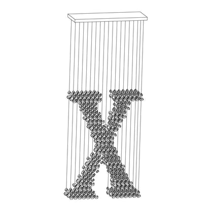 Charcoal Chandeliers S to Z Long canopy X: L 39.4″ x W 13.8″ x H 98.4″ / L100cm x W 35cm x H 250cm / Black / Warm Light