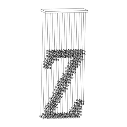 Charcoal Chandeliers S to Z Long canopy Z: L 39.4″ x W 13.8″ x H 98.4″ / L100cm x W 35cm x H 250cm / Black / Warm Light