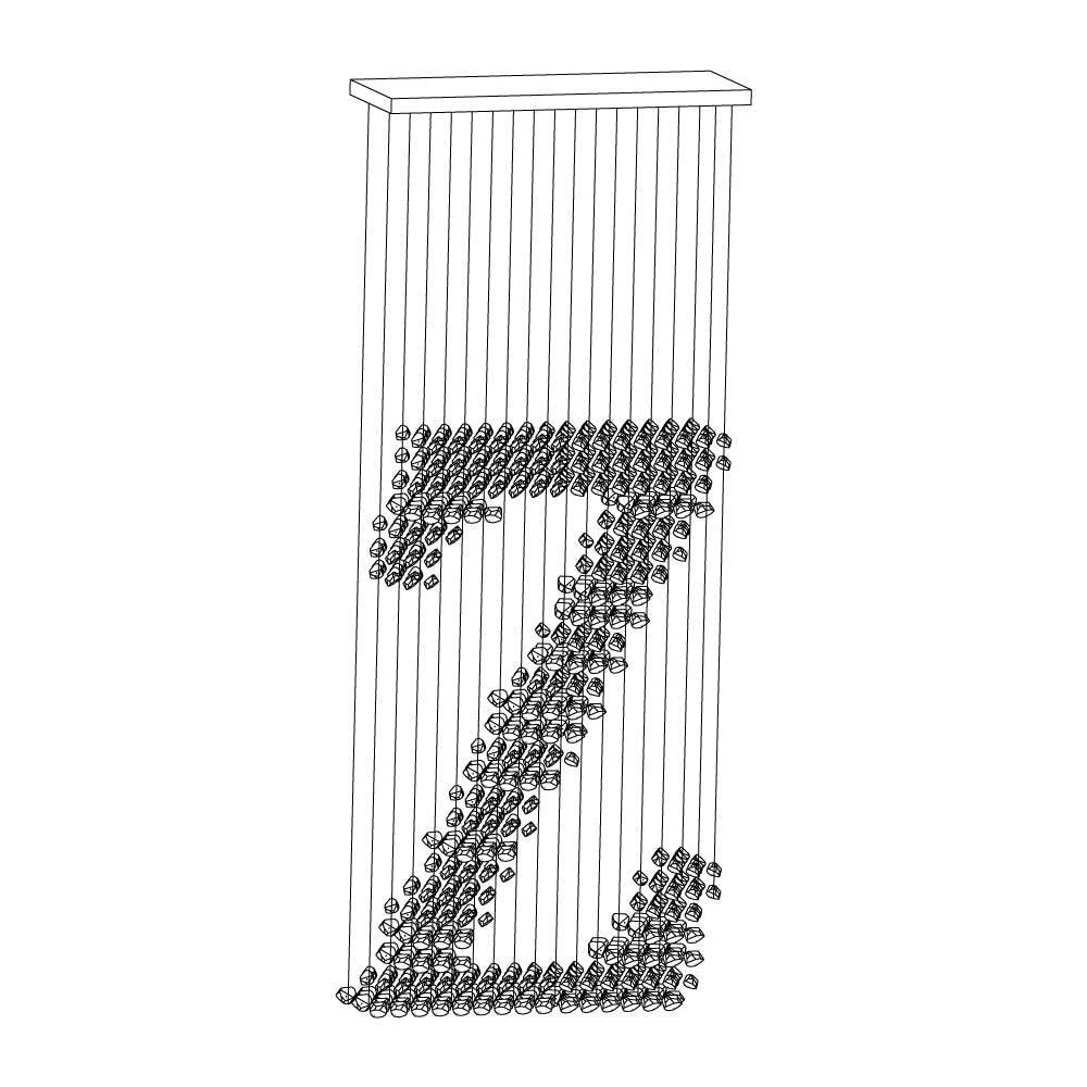 Charcoal Chandeliers Z L 39.4″ x W 13.8″ x H 98.4″ / L100cm x W 35cm x H 250cm / Black / Warm Light Chandelier