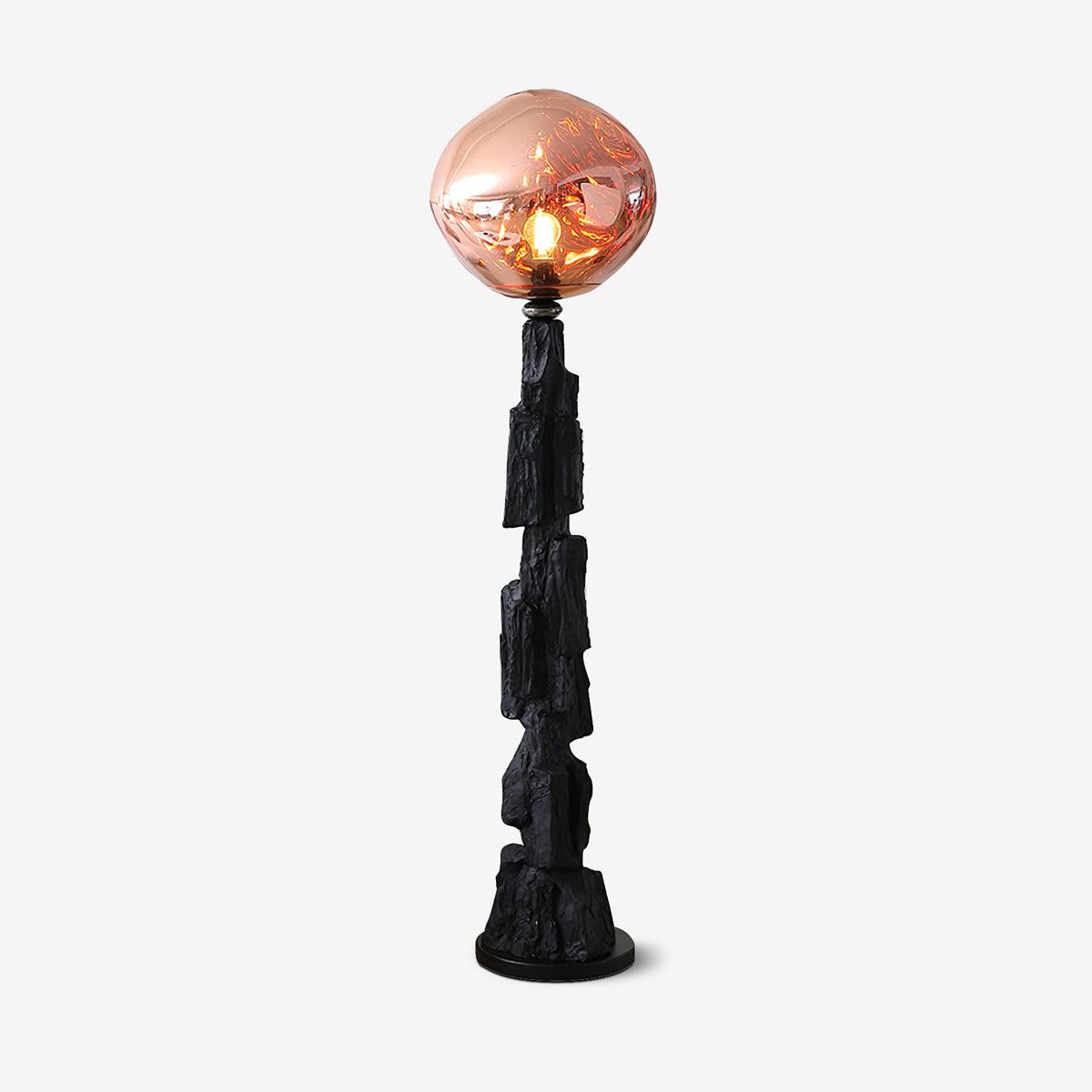 Charcoal Lava Floor Lamp ? 15″ x H 58.3″ / Dia 38cm x H 148cm / Black & Rose gold / US Plug Floor lamp