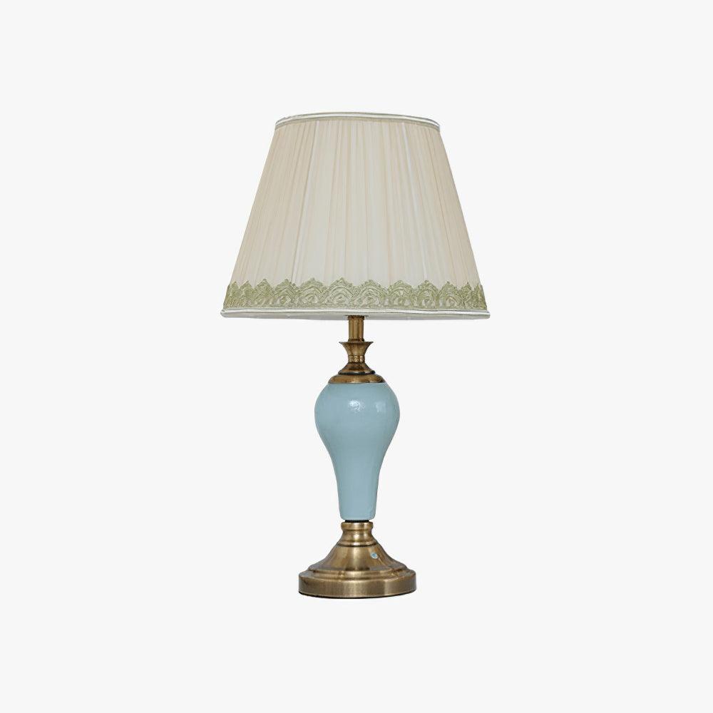Chaslyn Desk Lamp Dia 13″ x H 22.8″ / Dia 33cm x H 58cm / Brass + Blue / US plug Table lamp