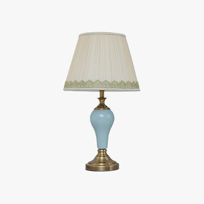 Chaslyn Desk Lamp Dia 13″ x H 22.8″ / Dia 33cm x H 58cm / Brass + Blue / US plug Table lamp