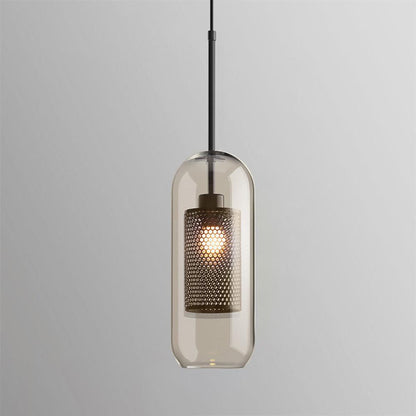 Chiswick Glass Pendant Light Capsule ? 4.7″ x H 12.6″ / Dia 12cm x H 32cm / Black / Amber Pendant light