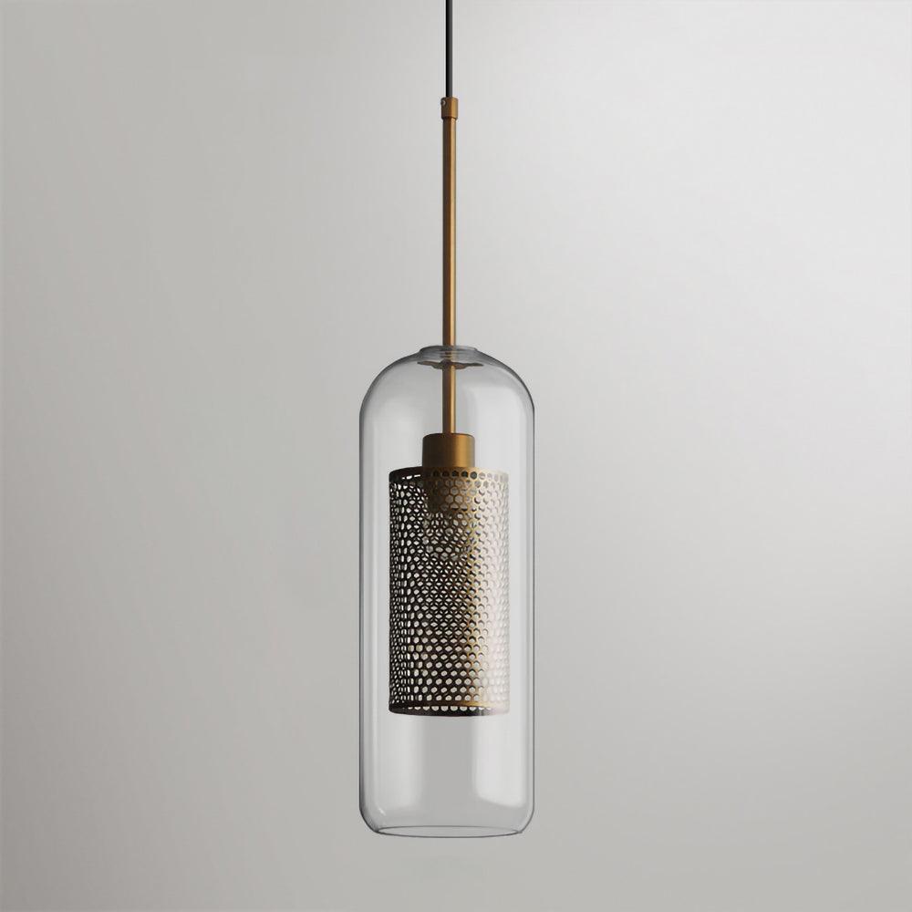 Chiswick Glass Pendant Light Capsule ? 4.7″ x H 12.6″ / Dia 12cm x H 32cm / Copper plating / Clear Pendant light