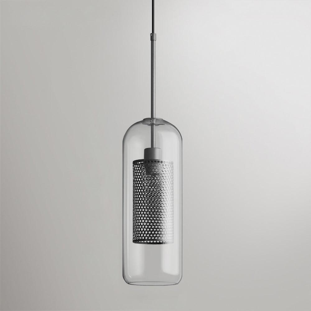 Chiswick Glass Pendant Light Capsule ? 4.7″ x H 12.6″ / Dia 12cm x H 32cm / Silver / Clear Pendant light