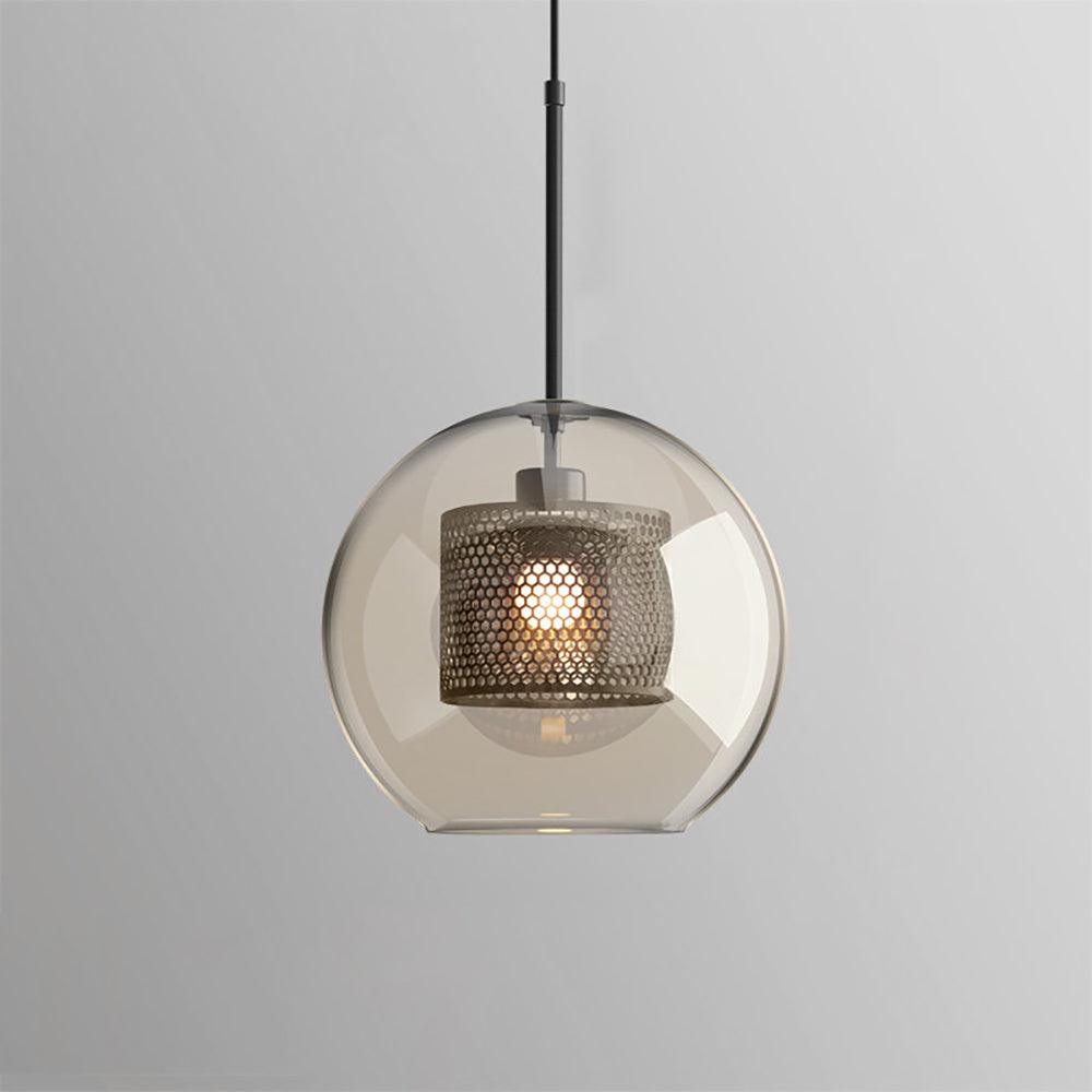 Chiswick Glass Pendant Light Sphere ? 7.9″ x H 7.1″ / Dia 20cm x H 18cm / Black / Amber Pendant light