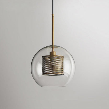 Chiswick Glass Pendant Light Sphere ? 7.9″ x H 7.1″ / Dia 20cm x H 18cm / Copper plating / Clear Pendant light